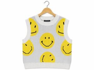 Over Kleshas Smiley Face Sweater Vest Size L/XL